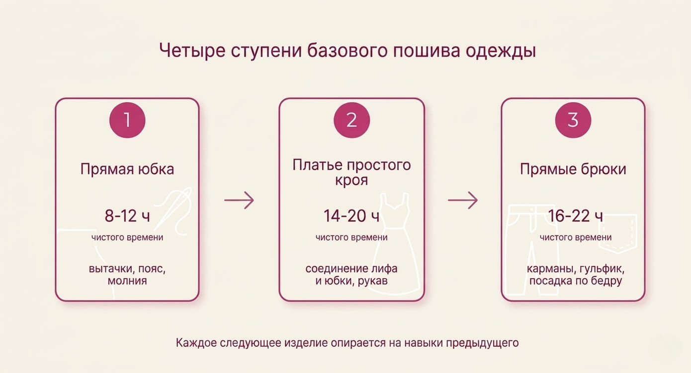 Три ступени базового пошива одежды: от юбки к брюкам